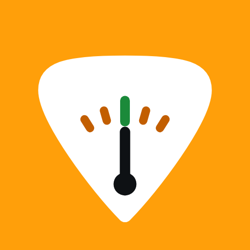 Plectrix icon: a guitar pick with a tuner scale